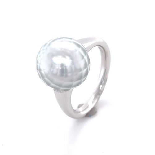 prsten s broušenou perlou