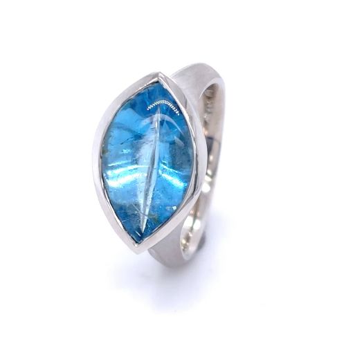 Prsten s modrým Aquamarínem - pusinka