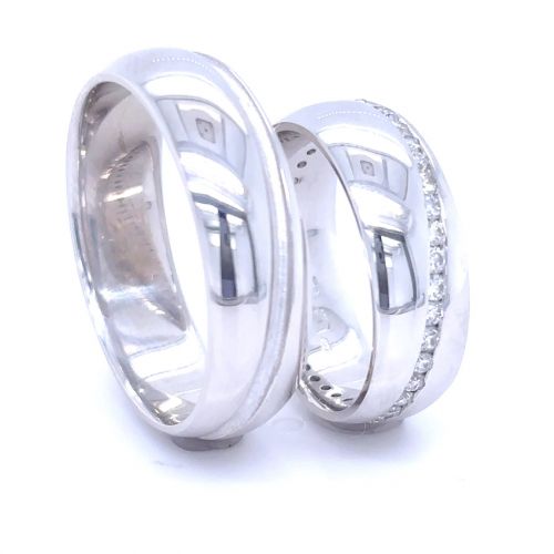 Snubní prsteny z platiny s diamanty