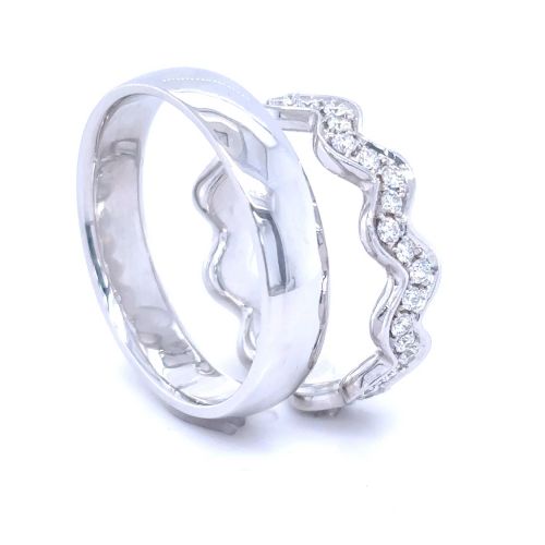 Snubní prsteny z bílého zlata s diamanty
