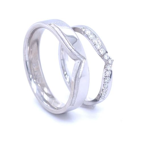 Snubní prsteny z bílého zlata s diamanty