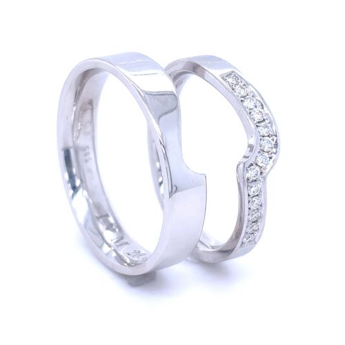 Snubní prsteny z bílého zlata s diamanty